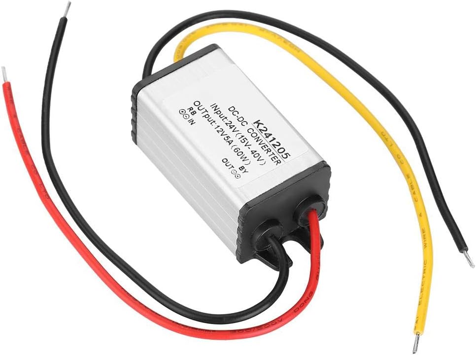 Nikou Regulador de voltaje del convertidor Buck, fuente de alimentación reductora de alta eficiencia de 24 V a 12 V, convertidor Buck de 5 A, módulo