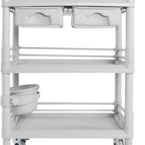 Carros médicos móviles de 3 niveles, carrito utilitario rodante de carga máxima de 330 libras, carrito de ultrasonido con ruedas, cajones, cubo de Carros médicos móviles de 3 niveles, carrito utilitario rodante de carga máxima de 330 libras, carrito de ultrasonido con ruedas, cajones, cubo de