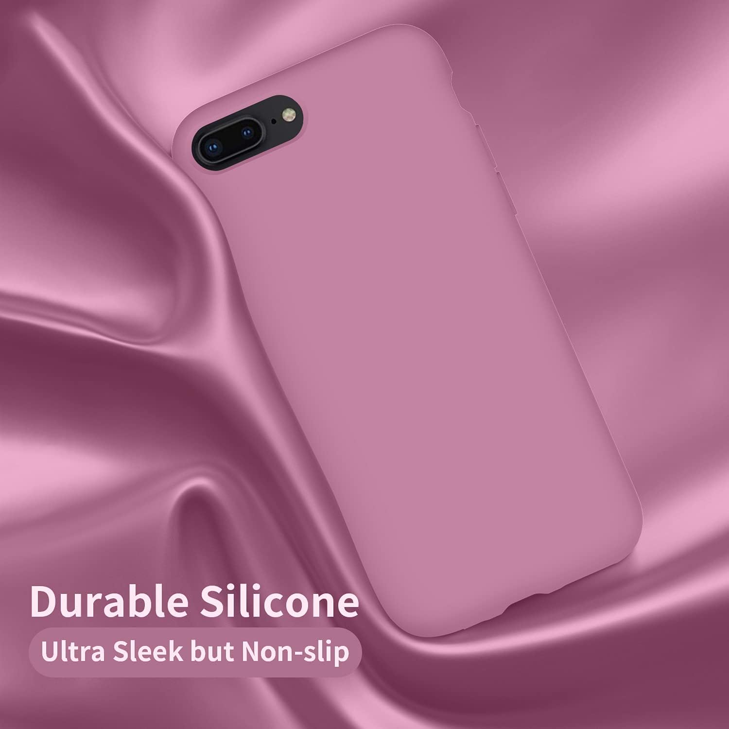 Funda Cordking de silicona para iPhone 8 Plus y iPhone 7 Plus, ultra delgada, a prueba de golpes, con forro de microfibra suave anti rayones, 5.5