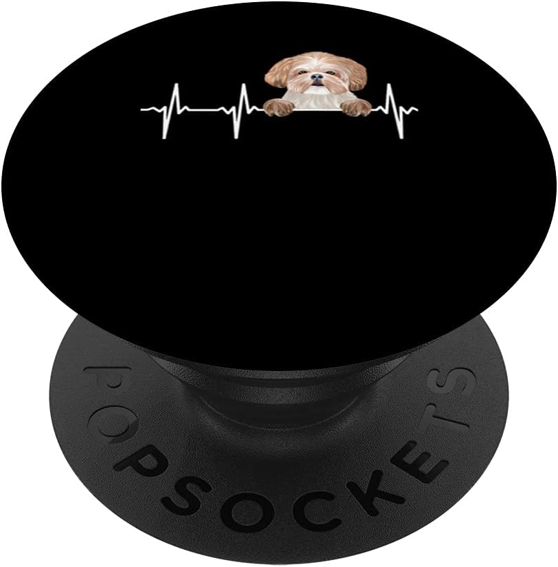Funny Dog Heartbeat para los amantes de Shih Tzu PopSockets PopGrip agarre intercambiable para teléfonos y tabletas
