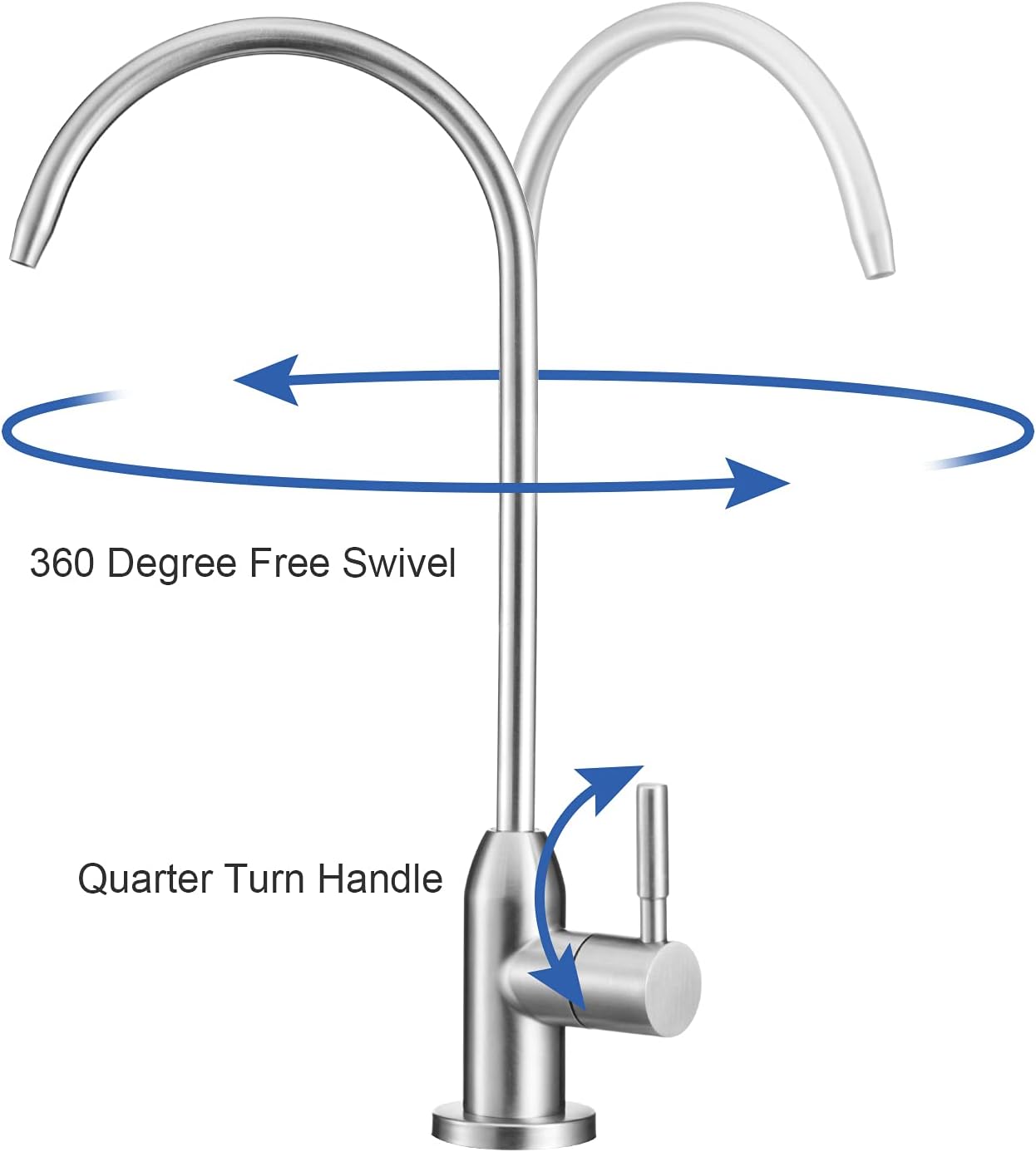 Grifo de agua de ósmosis inversaósmosis inversa, adaptador de agua de alimentación 38 “x 38″ x 14” o G 12 “xG 12 “x14”, tubo de agua RO de 30 pies