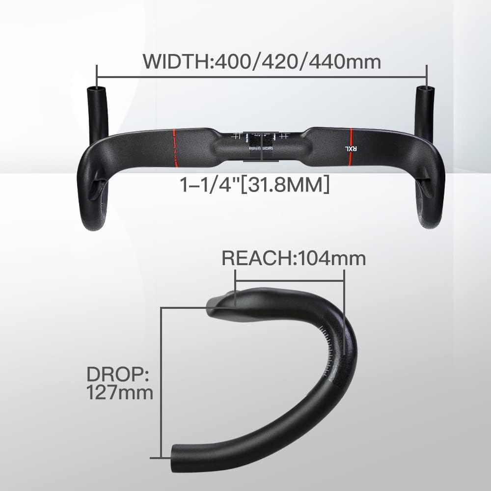 Manillar RXL SL de carbono para bicicleta de carretera, 3.18 cm, 40 cm, 42 cm, 44 cm (31,8 mm, barra curva para manillas de bicicleta, de 400, 420 y
