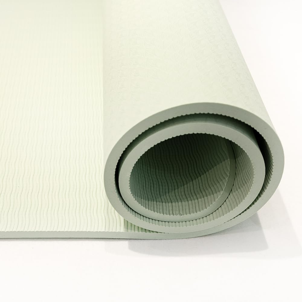 KS Esterilla de yoga de alta calidad, material TPE, excelente resistencia, antideslizante, 72 x 24 pulgadas, extra grueso, 0.4 pulgadas (0.394 in)