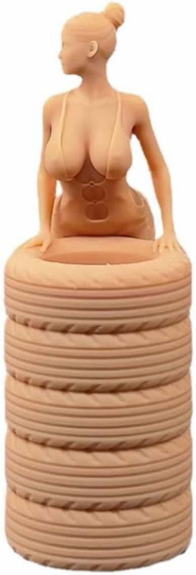ZEDACAKAI Figura 124 Chica Reparador Trabajador de Mantenimiento Mesa de Arena Miniatura Escena de Villano Blanco Necesita ser Coloreado por Usted