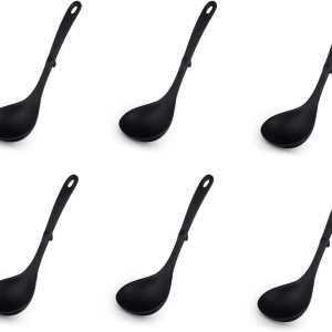 Hinomaru Collection Cuchara de sopa de melamina negra mate para fideos Won Ton, cucharas de sopa de soba para el hogar o el restaurante, suministros Hinomaru Collection Cuchara de sopa de melamina negra mate para fideos Won Ton, cucharas de sopa de soba para el hogar o el restaurante, suministros