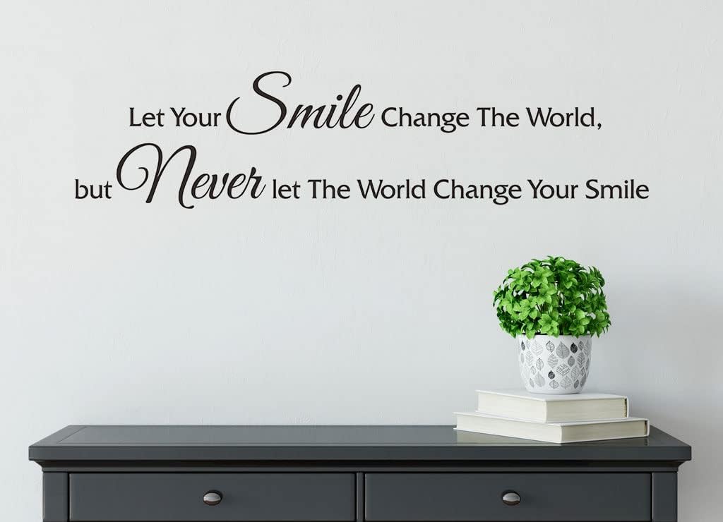 Let Your Smile Change The Worldnspirational Quotes – Calcomanías de pared, calcomanías de vinilo con frase motivacional positiva para espejo, hogar,