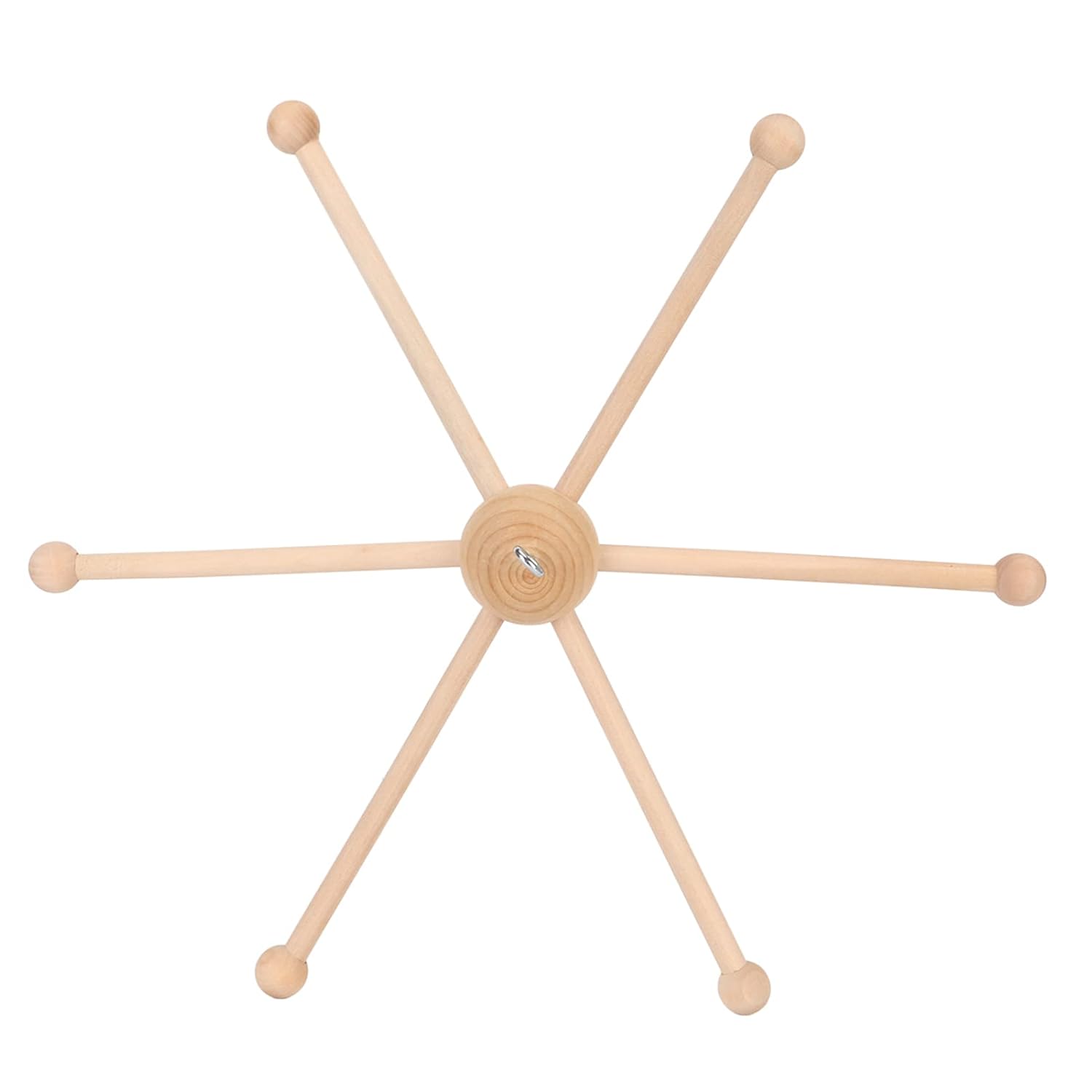 Percha móvil de madera, seis patas marco de madera para cuna de bebé, 1 juego innovador para viento para juguete de cama