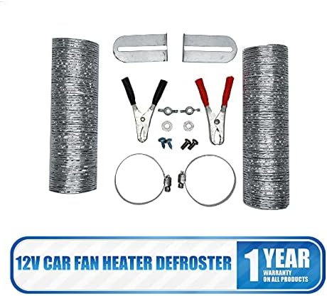 Descongelador portátil de 12 V, 500 W, 4 agujeros, soplador de aire caliente para automóvil con tubo telescópico de papel de aluminio, descongelador