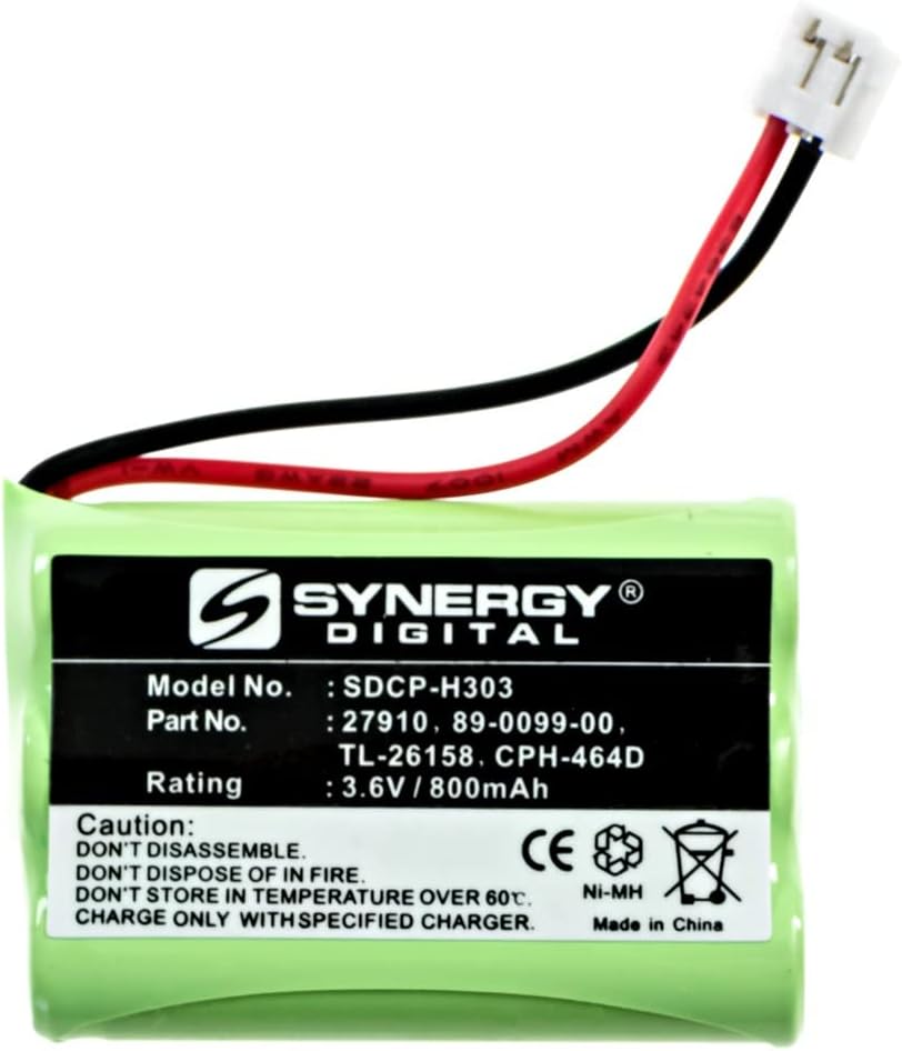 Synergy Digital Baterías inalámbricas para teléfono, compatibles con Lucent 27910, (Ni-MH, 3.6V, 800 mAh), repuesto para batería AT&T 27910, el