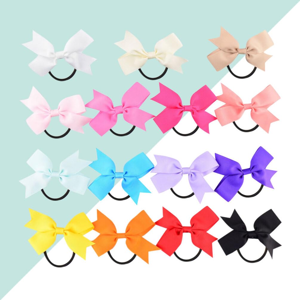 FRCOLOR Lazos para el pelo de 16 piezas para niñas, accesorios para el cabello para bebés, lazos elásticos de goma para el cabello para bebés,