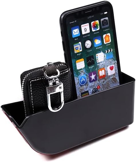 Caja de almacenamiento lateral con panel de palanca de cambios de control, compatible con Corvette C7 Stingray 2014-2019 ABS negro, 1 unidad,