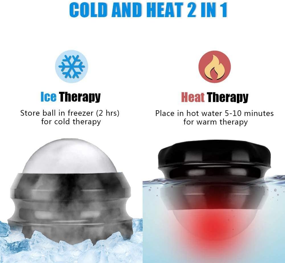 SUNANTH Cryosphere – Bola de masaje en frío, bola de masaje manual para terapia de calor y hielo, herramienta de auto masaje para aliviar el dolor