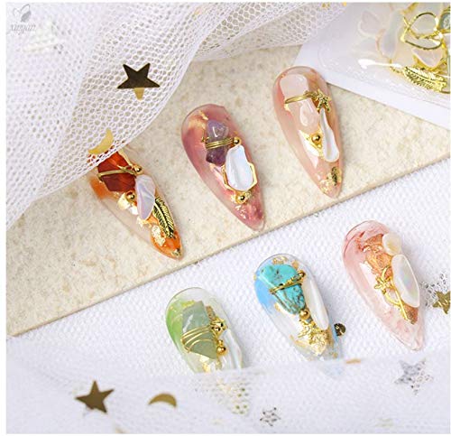 Gran variedad de tamaños para decoración de uñas, joyería de arte de uñas de piedra, piedra de cristal, decoración de uñas, pieza de concha de arte