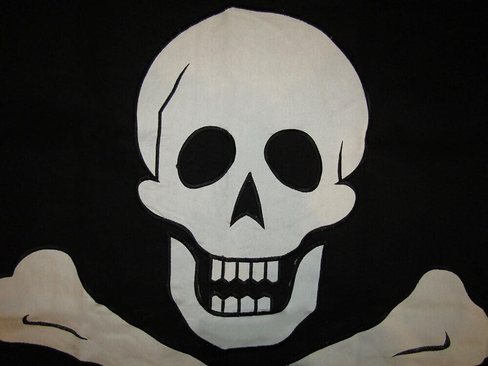 Premium 3×5 Embroidered Sewn Edward England Pirate No Patch 100% Cotton Flag Made in USA