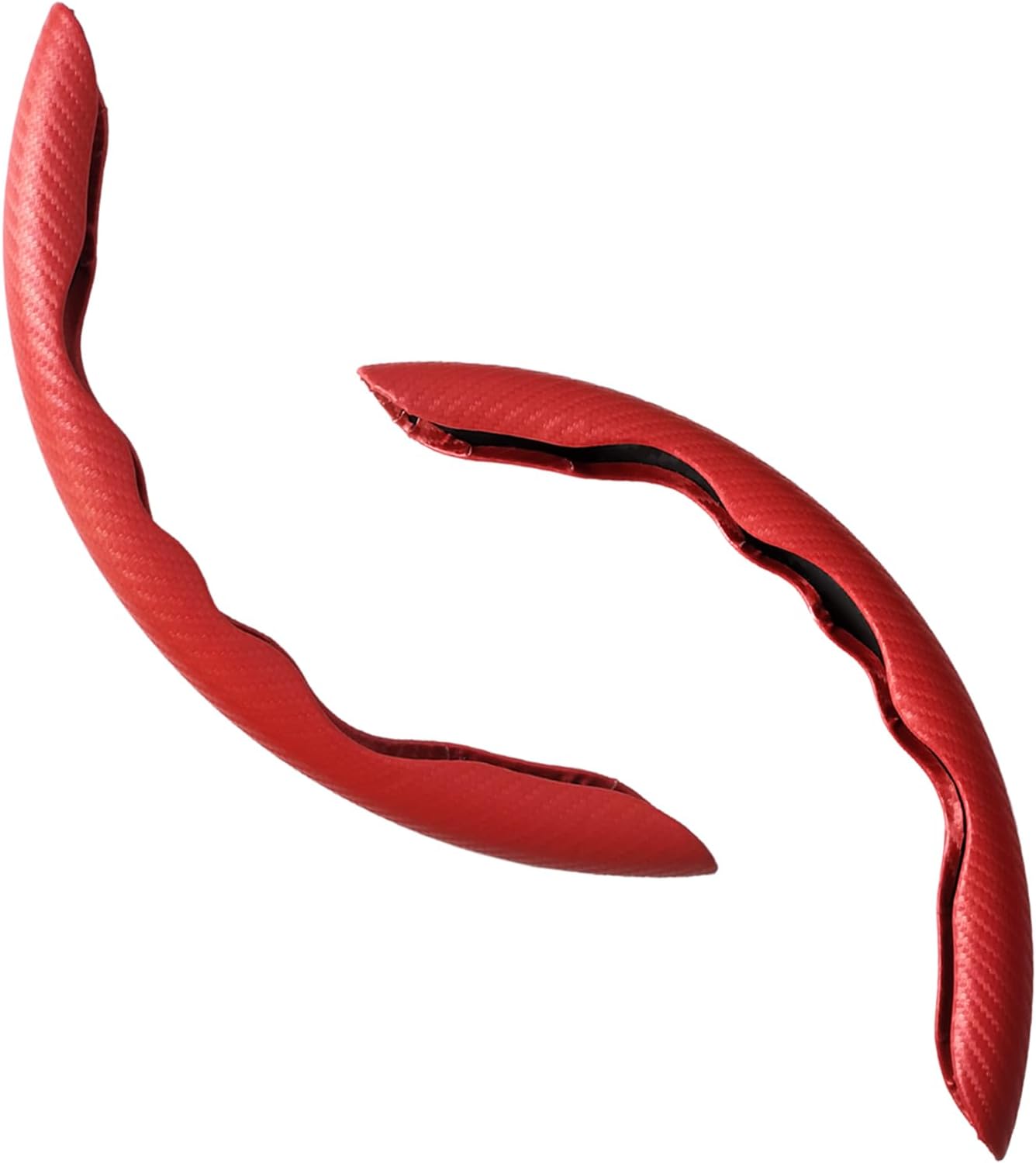 Accesorios interiores del coche Cubierta del volante de mariposa Cubierta de volante antideslizante de fibra de carbono del coche (rojo)