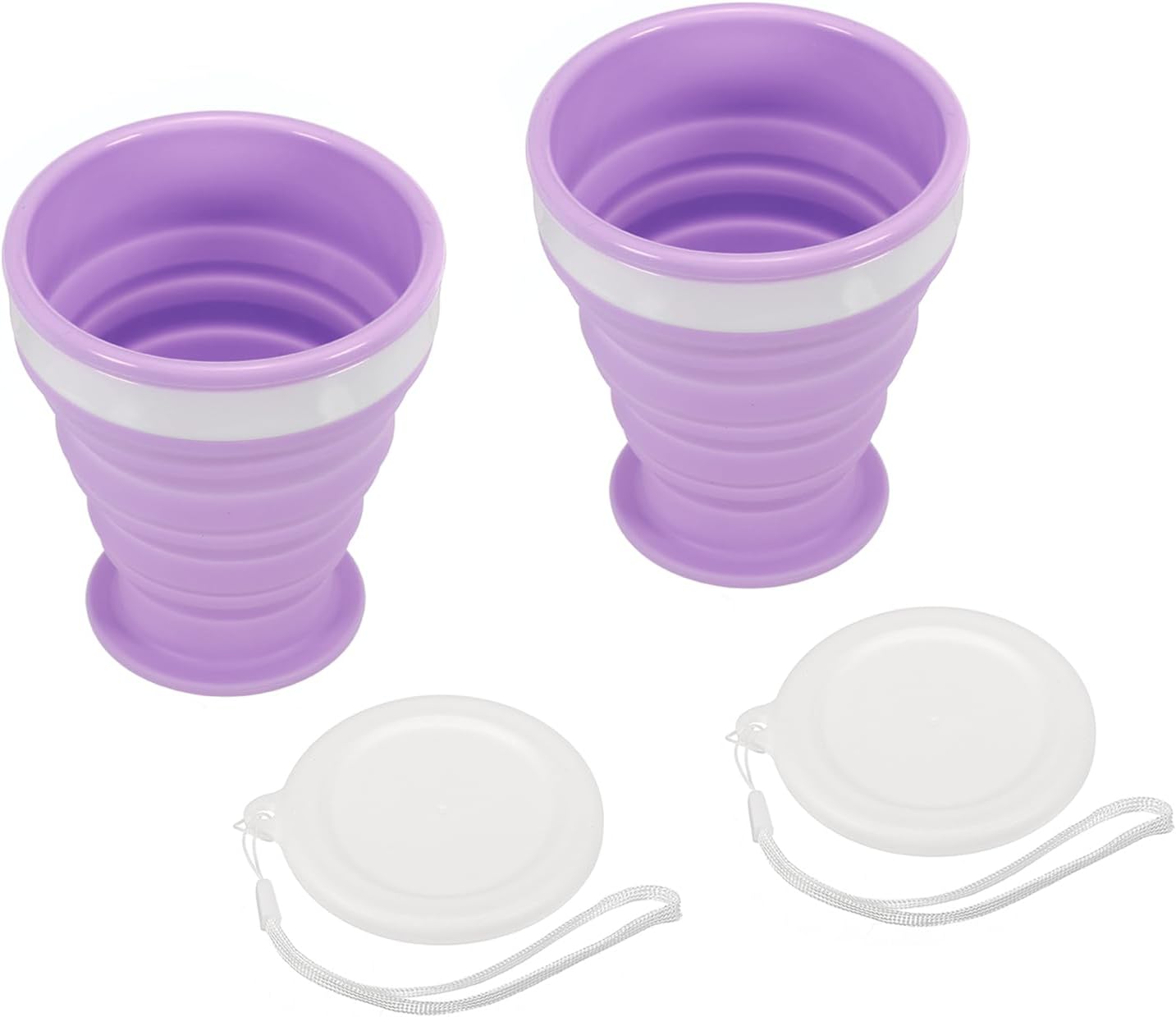 PATIKIL Vaso plegable, paquete de 2 vasos plegables de viaje de 6.8 fl oz, taza portátil de silicona para beber para acampar, senderismo, al aire