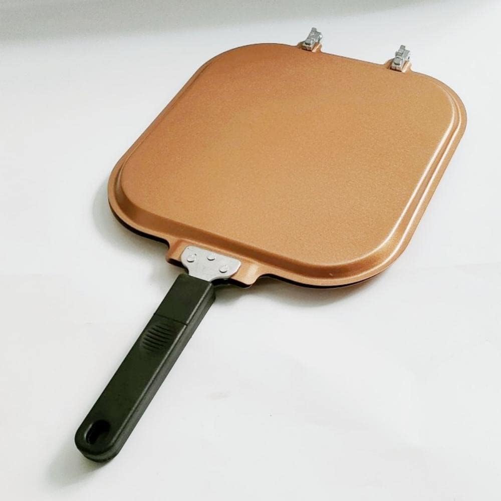 Placa de tortilla de doble cara de 4 tazas de doble cara Placa antiadherente para panqueques plegable antiadherente para panqueques Herramientas de