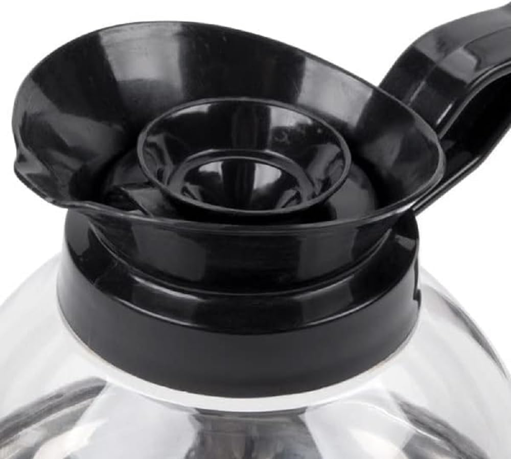 Decantador de café de grado comercial, cuerpo de policarbonato con base de acero inoxidable, mango de plástico negro, jarra de café fácil de verter,