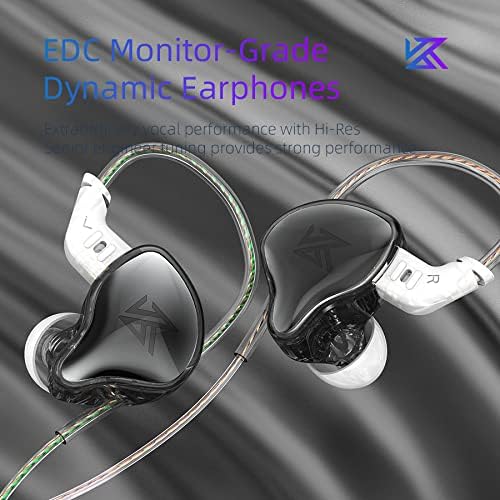 YINYOO KZ EDC – Auriculares con cable en los oídos, cómodos auriculares con controlador dinámico de 0.394in, cable desmontable para deportes Android
