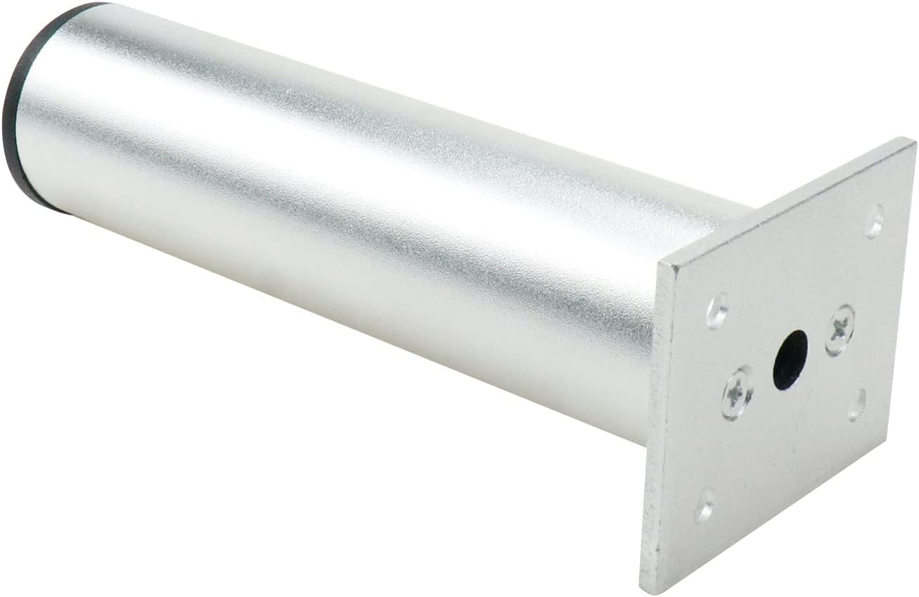 Patas de muebles de 6 pulgadas, patas de metal plateadas, patas ajustables para muebles, 4 unidades