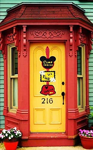 Cartel de puerta de cumpleaños de Mickey Mouse – Percha de bienvenida – Decoraciones – Suministros – Cartel de cumpleaños – Come inside its fun