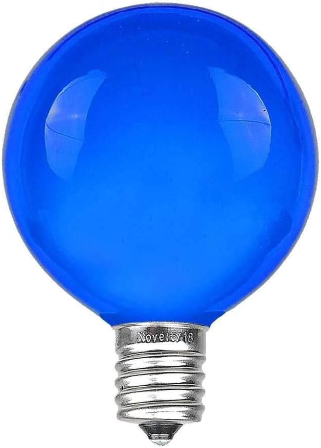 Guirnalda de luces G40 para patio con 25 bombillas de globo azul, luces colgantes de jardín, luces vintage para patio trasero, luces de cadena para