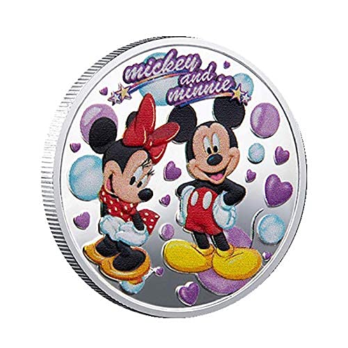 Moneda de colección conmemorativa de Mickey y Minnie (plata)