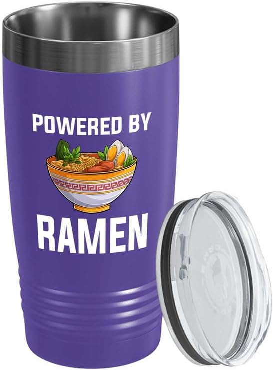 Ramen Lover Purple Edition Vaso de 20 onzas  Alimentado por ramen  Food Lovers pollo, calabaza, vegano, despensa, fideos picantes