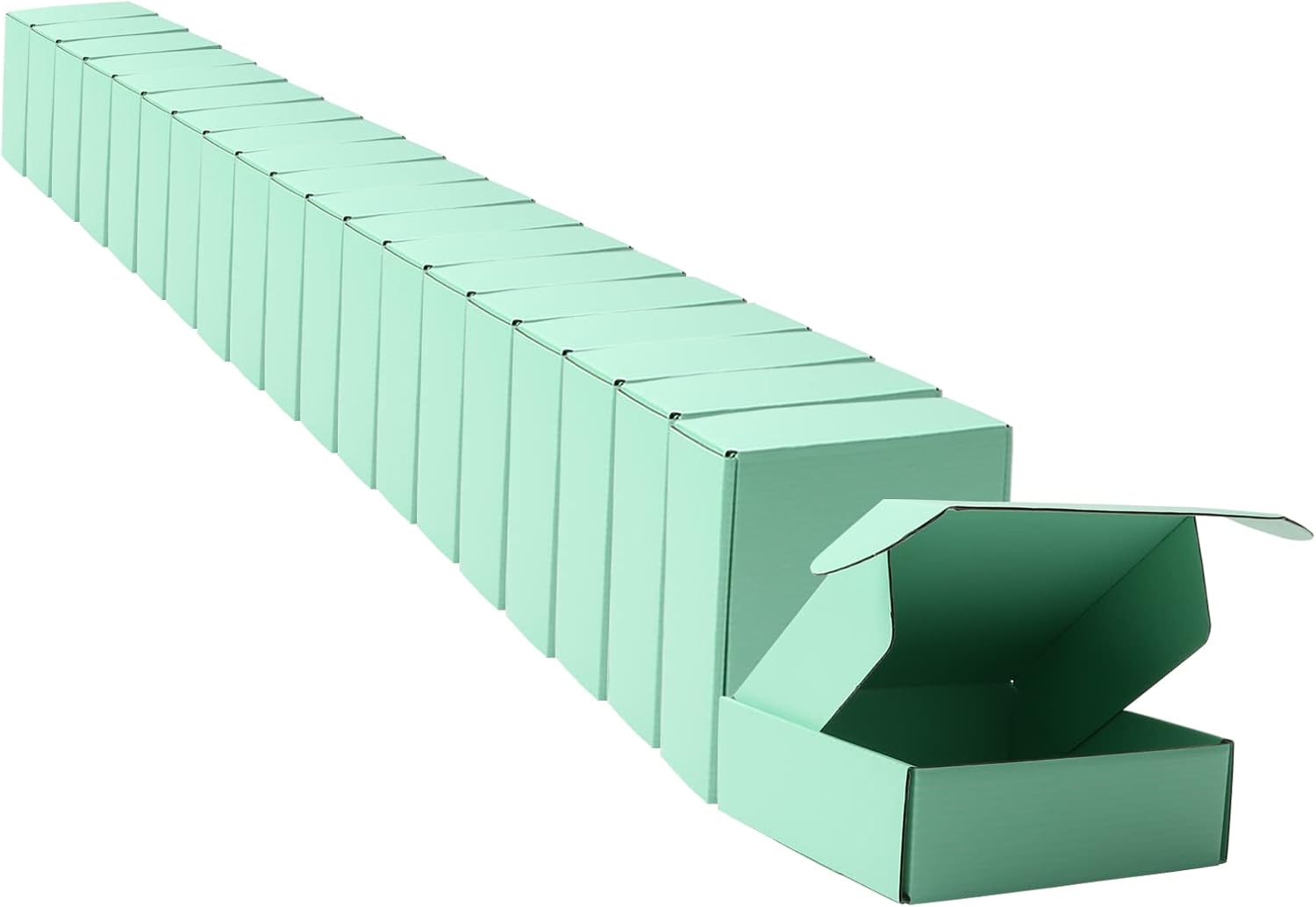 Cajas de embalaje de envío MEIANJU Green Cajas de envío L6xW6xH2 pulgadas 20PCS Embalaje de comercio electrónico adecuado