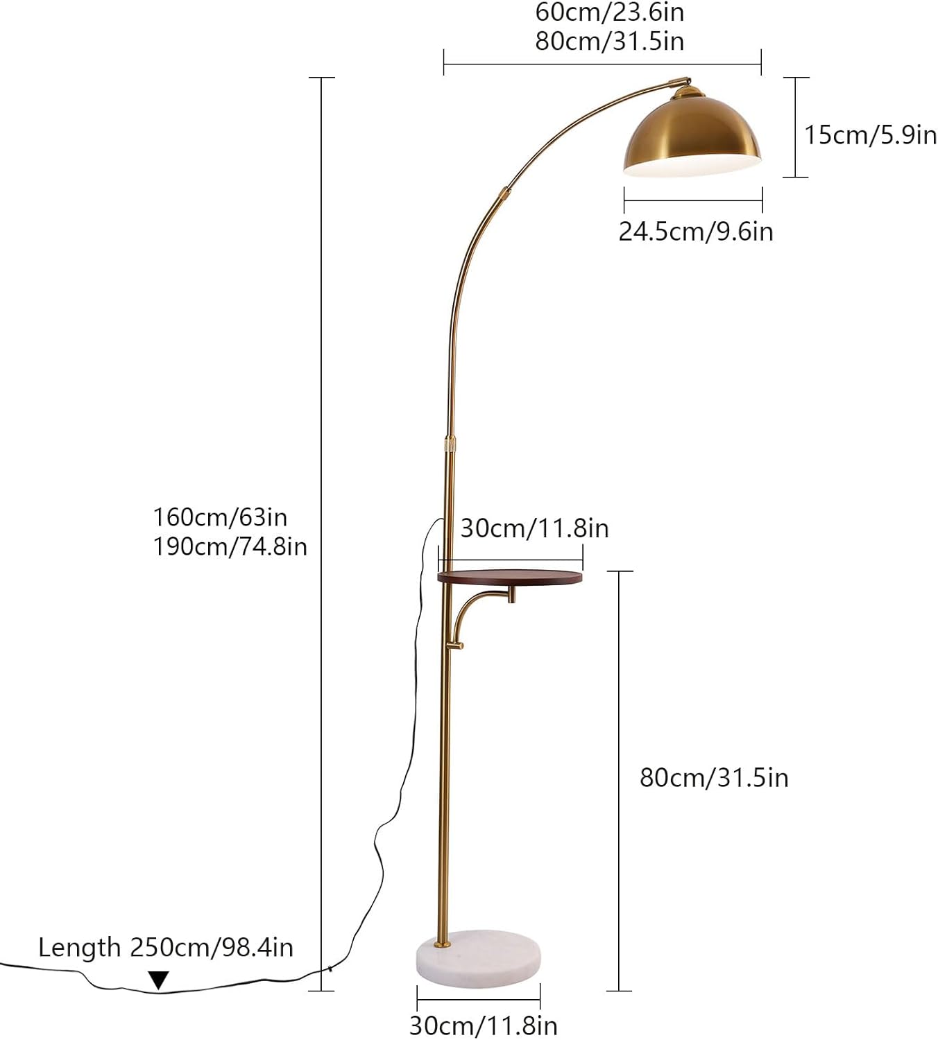 OUKANING Lámpara de pie de decoración industrial con lámpara de escritorio rústica de metal ajustable, lámpara de libro para sala de estar,