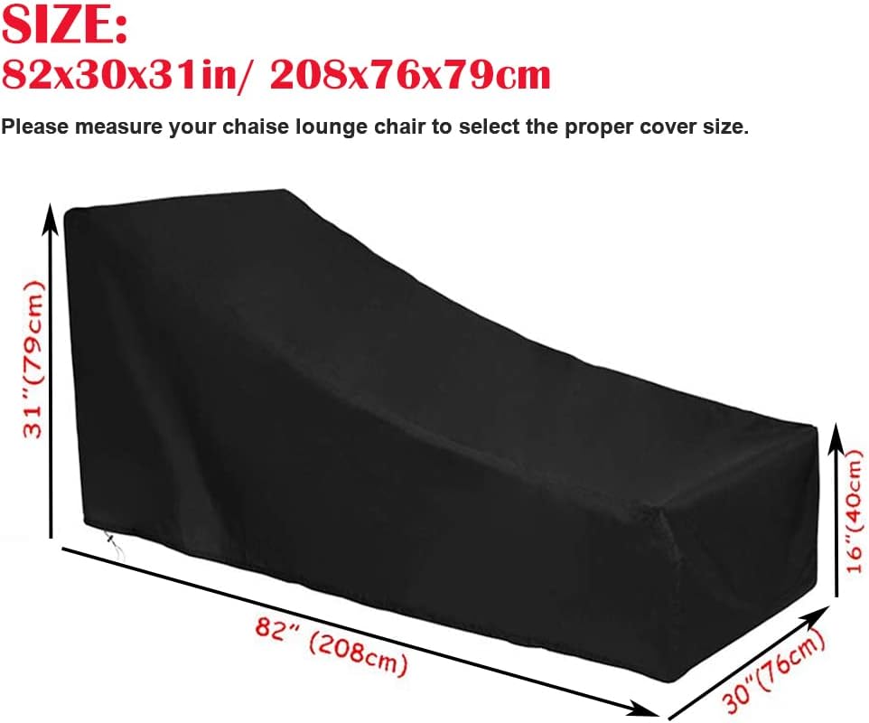 1 funda para silla de tumbona de patio, impermeable, a prueba de polvo, para exteriores, resistente a los rayos UV, resistente a desgarros,