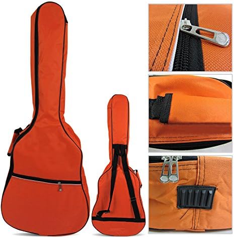 HOT SEAL Funda para guitarra convencional de 0.197 in impermeable, duradera, colorida con almacenamiento (para 40 y 41 pulgadas, naranja)