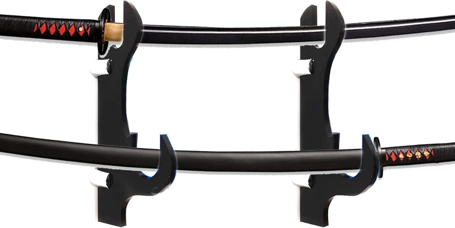 Soporte de espada, gancho de espada, acrílico de dos capas montado en la pared Samurai Sword Stand Stand Display Stand Support All Swords