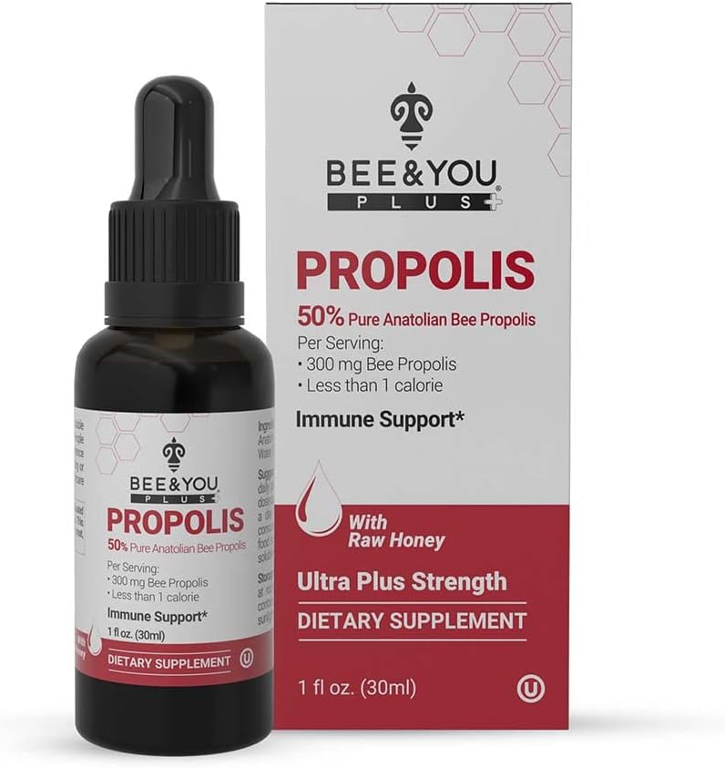 BEE and You, gotas de extracto líquido de propóleo, ultra puro, suplemento de apoyo inmunológico, dolor de garganta, alivio de alergias,