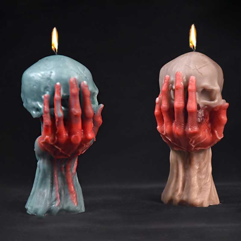 Moldes de silicona con forma de calavera para hacer velas, resina, velas de aromaterapia, jabón de cera hecho a mano, decoración del hogar,