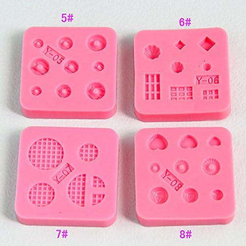 13Pes Mini Moldes de Silicona para DIY Pastel Fondant Galletas Pudín de Azúcar Caramelos Duros Dulces Postre Vela Decoración
