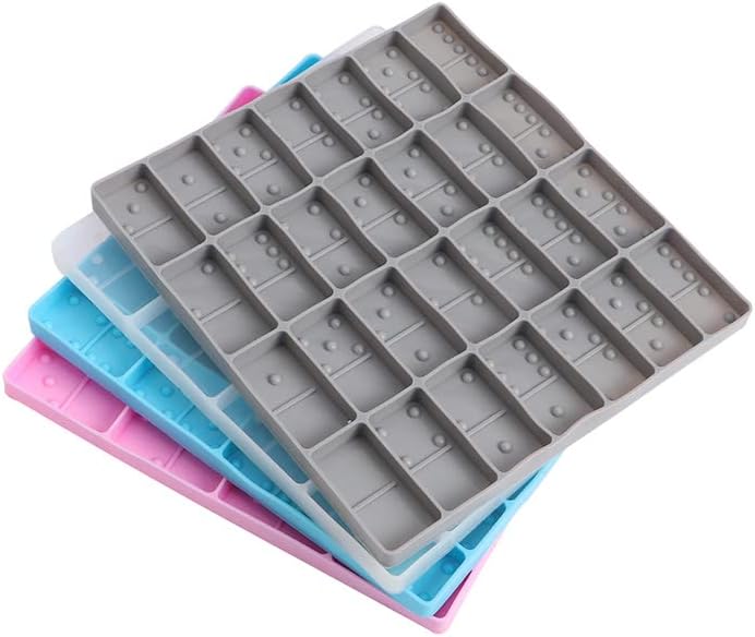 Molde de silicona de 28 cavidades para colgantes de epoxi, molde de dominó epoxi, moldes de resina para dulces, moldes de arcilla, moldes de dominó,