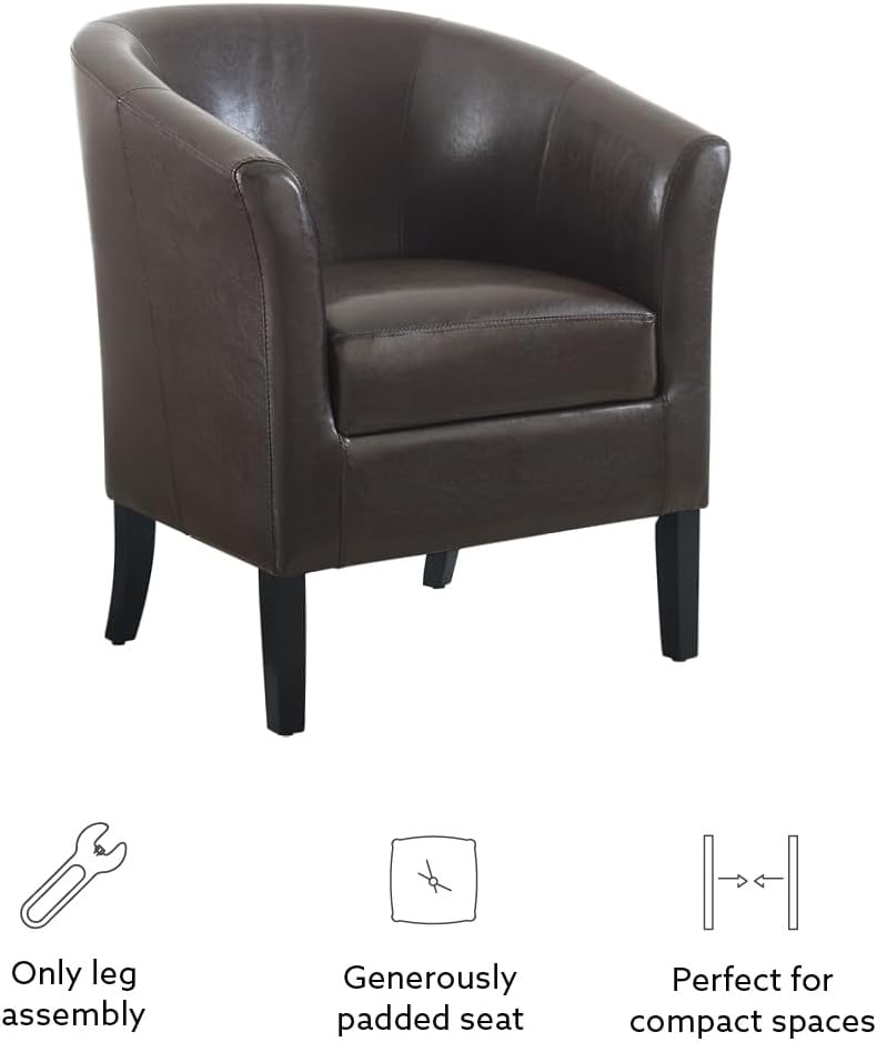Silla para club, de Linon Simon, Madera de caucho Contrachapado, Marrón