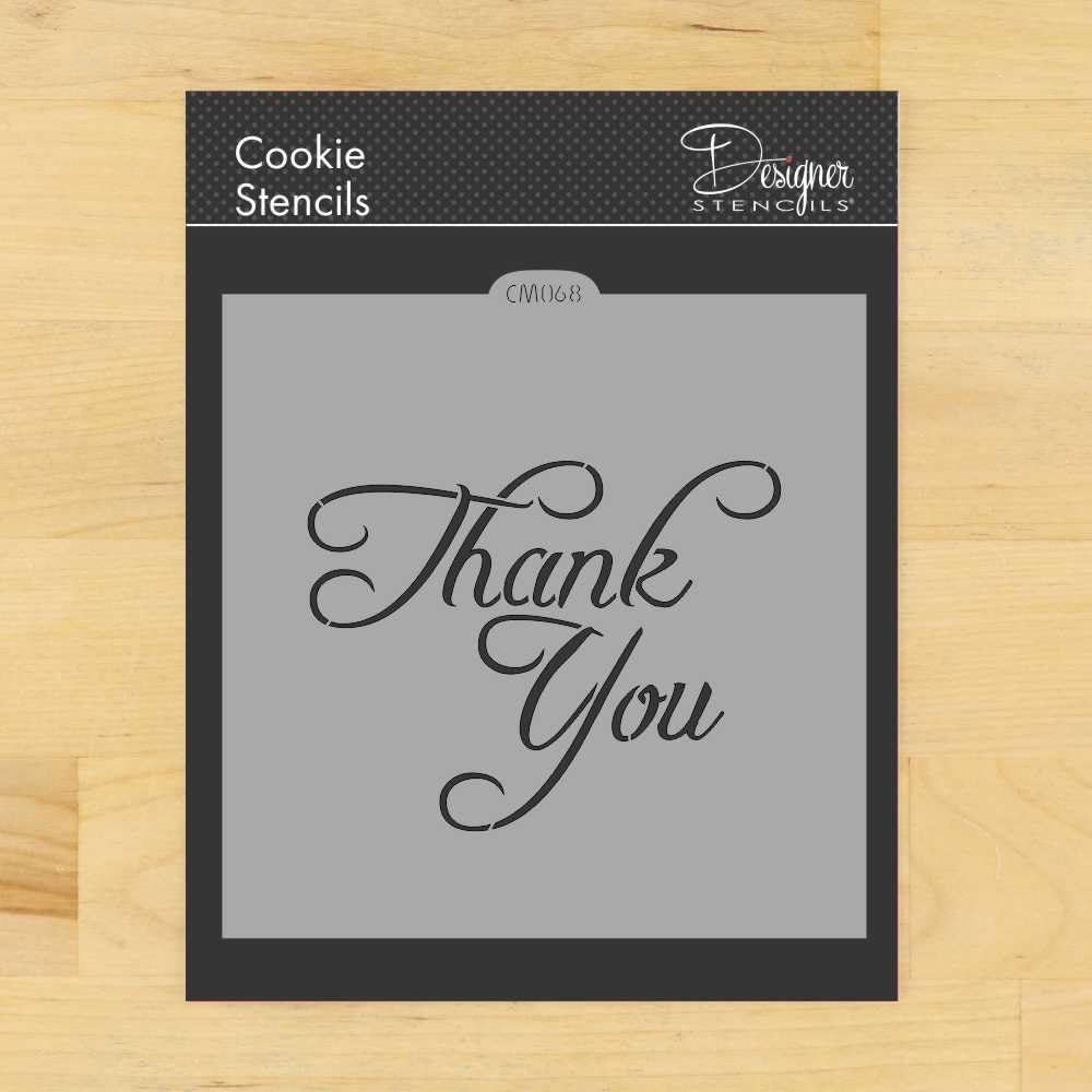 Plantilla de galletas y manualidades de Thank You de Designer Stencils