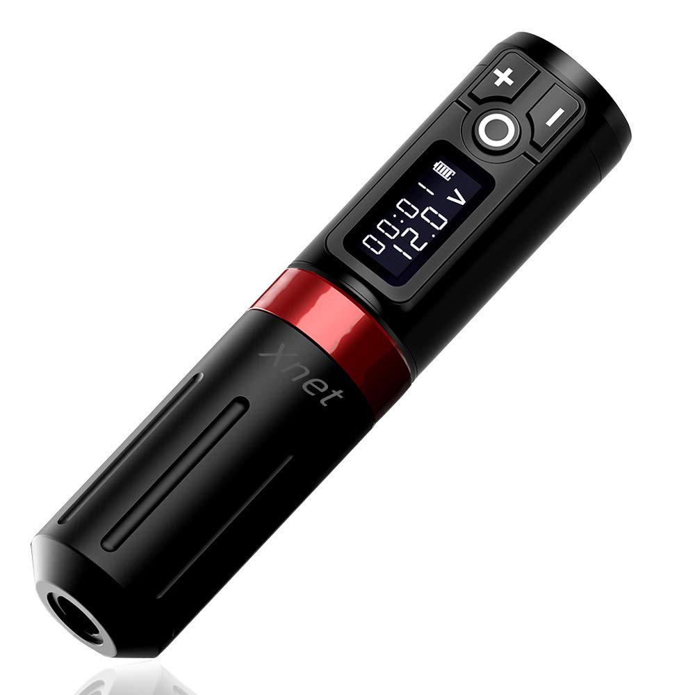 Ambition Rotary Tattoo Battery Pen Máquina de cartucho inalámbrico con fuente de alimentación de 2400 mAh Motor sin núcleo Pantalla LED digital