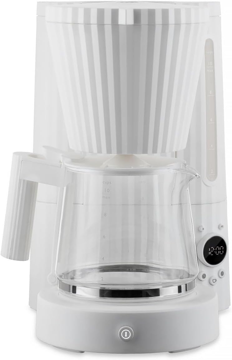 Alessi Cafetera de goteo Plissé. Enchufe de EE. UU. Blanco