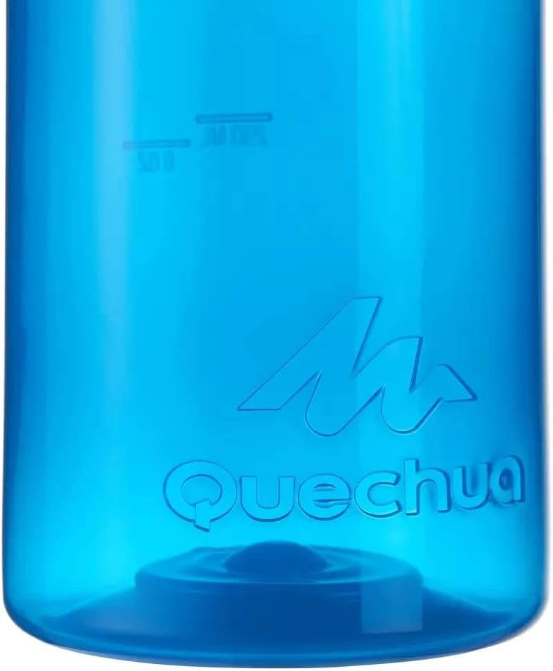 Quechua Botella 25.4 fl oz – Azul con Mosquetón de Plástico Gancho para la Botella