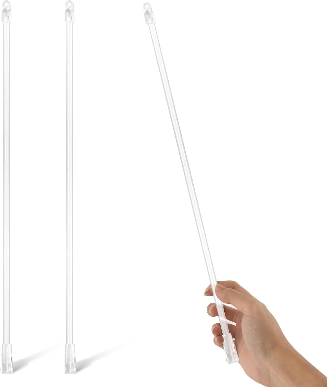 Varita ciega de 17 pulgadas, 2 piezas, piezas de repuesto de persianas verticales, repuesto de varilla inclinable, varilla ciega transparente con