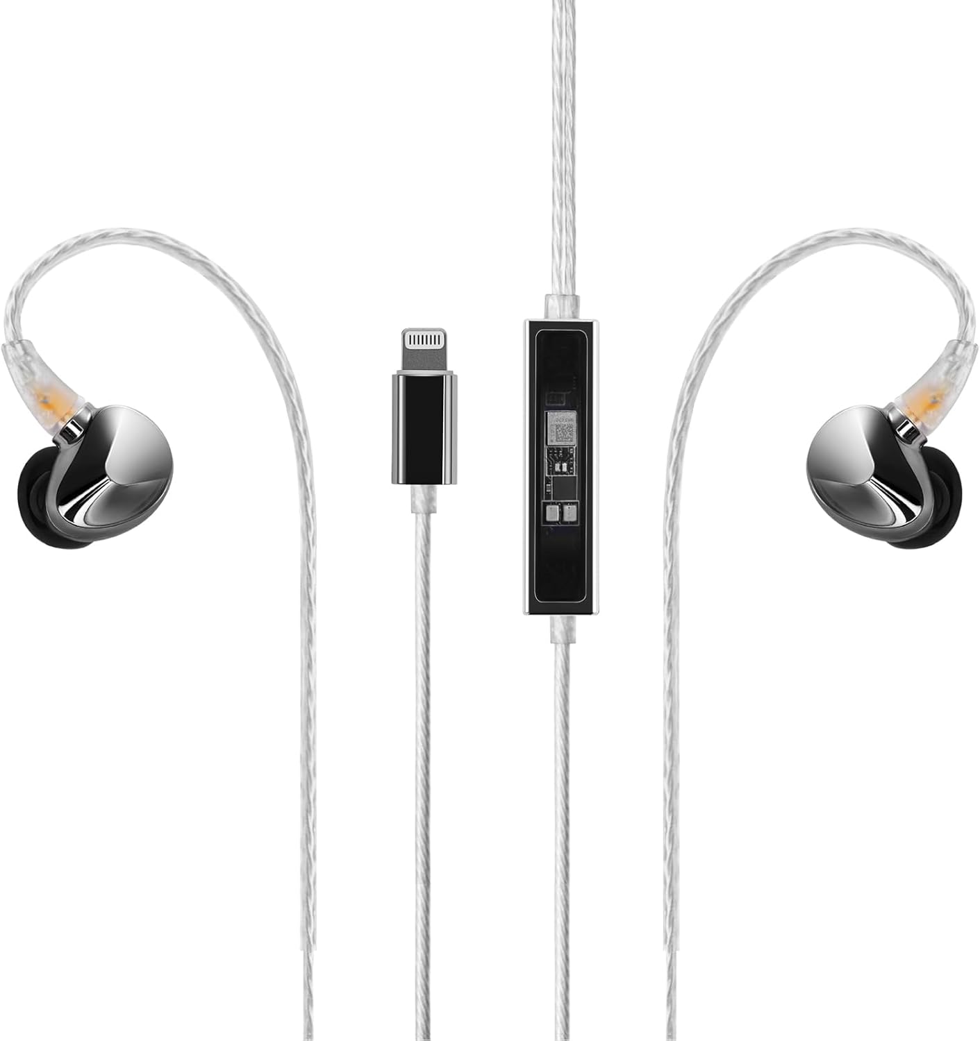 NHB12 – Auriculares con cable para iPhone con amplificadores de auriculares certificado Apple MFi Auriculares intrauditivos sin pérdida con conector