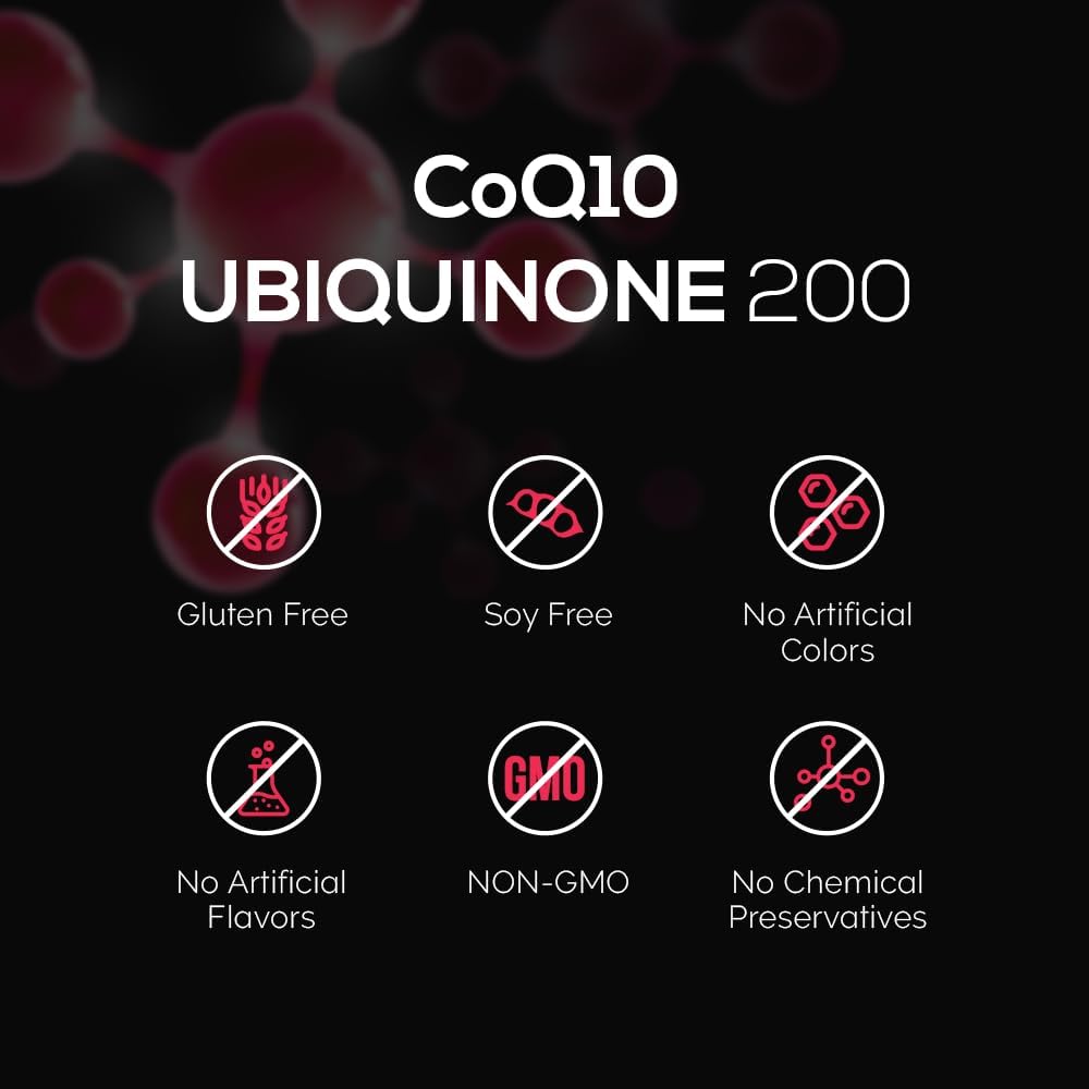 Intelligent Labs CoQ10 Ubiquinona 200mg cápsulas blandas  Coenzima Q10 con aceite MCT para una máxima absorción  Soja, azúcar, gluten y OGM  120