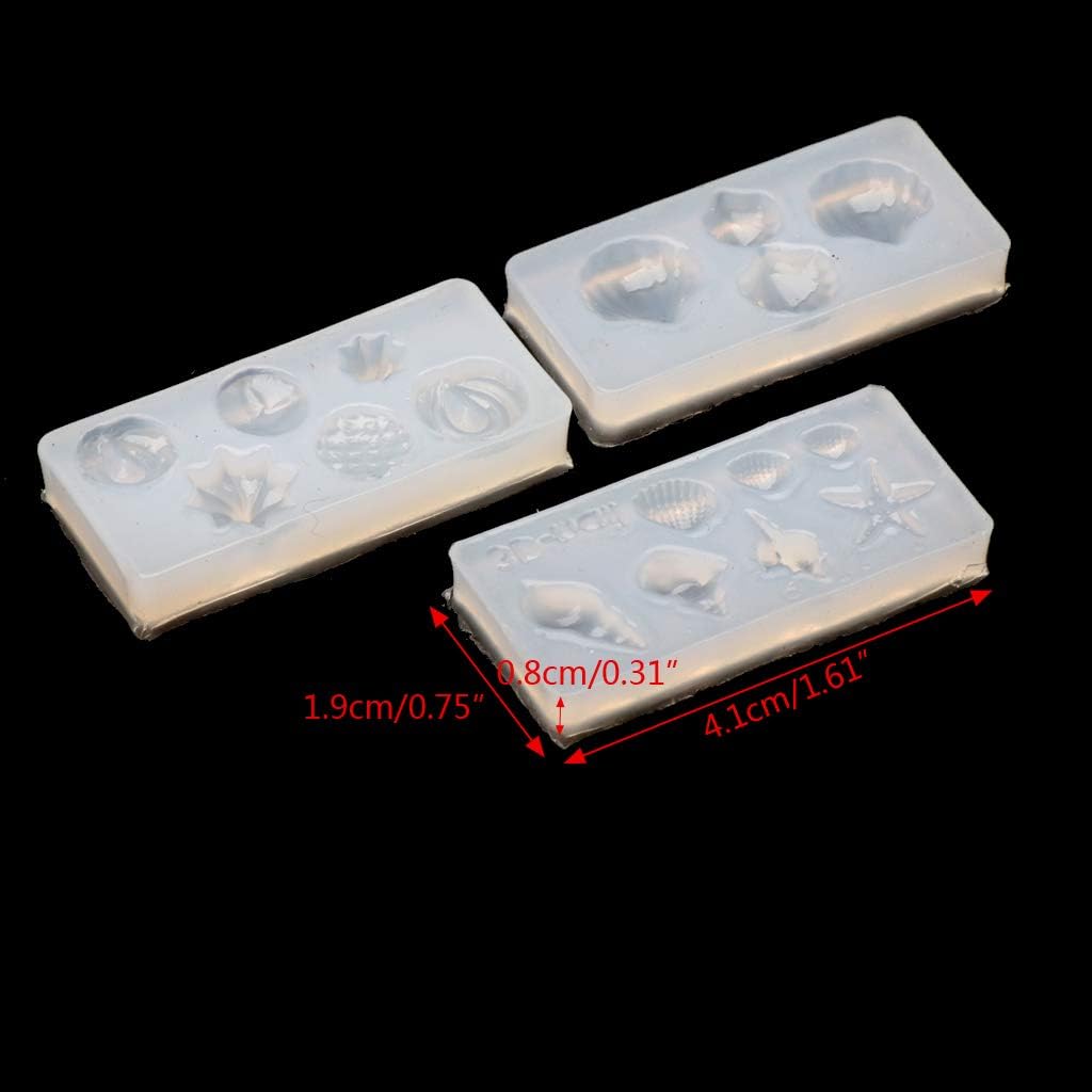 Nuevo molde de silicona con forma de concha de concha de concha de mar, 3 piezas, plantilla de arte de uñas, moldes de silicona para manualidades,