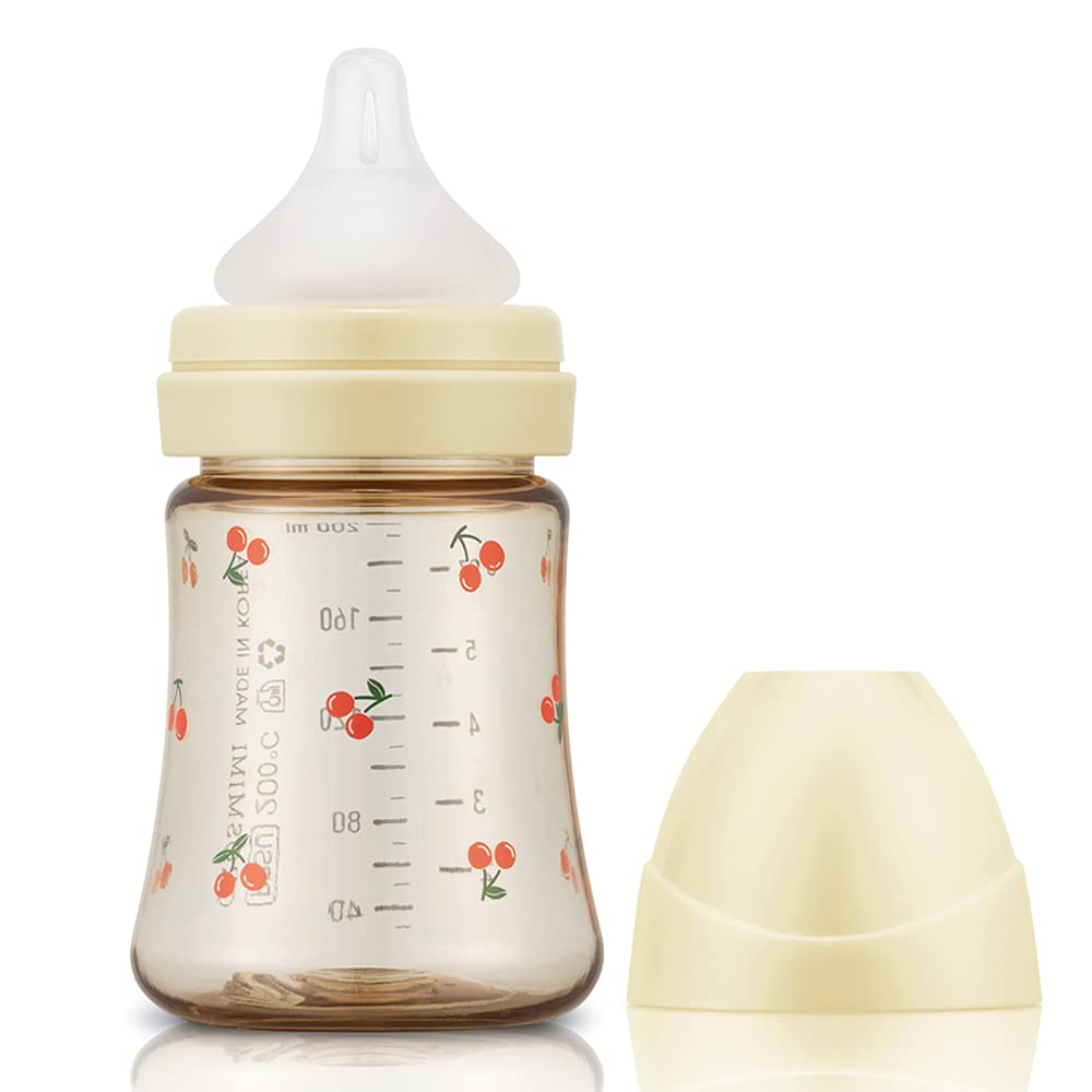 Grosmimi Biberón PPSU, sin BPA (6oz Cherry_Pure Gold)