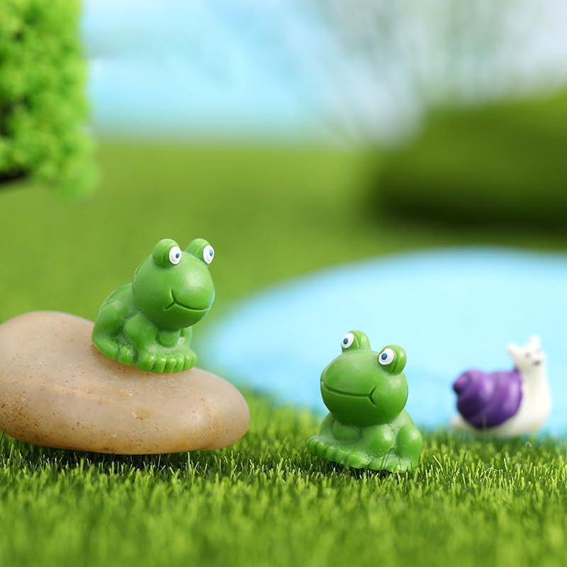 Paquete de 200 ranas pequeñas, ranas pequeñas, ranas de resina, mini ranas de resina a granel, mini ranas de resina en miniatura, rana verde (verde,