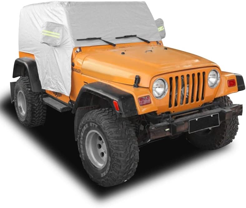 JSCARLIFE Cubierta impermeable para parasol de automóvil para Jeep W-Rangler YJ TL JK JL 2 puertas, resistente al viento, al polvo, a los arañazos,