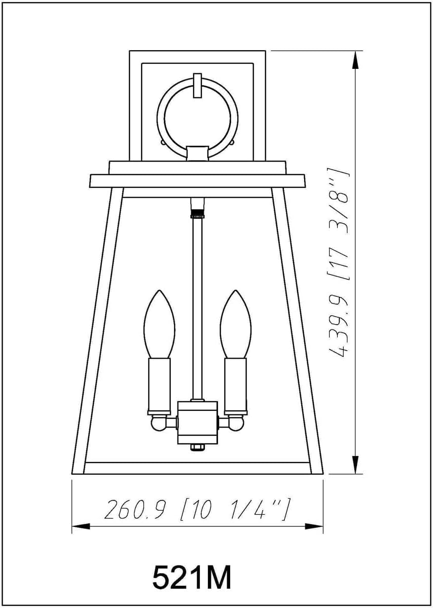 Z-Lite 521M-BK Broughton – Aplique de pared para exteriores de 2 luces en estilo artesano, 17.5 pulgadas de alto y 10.25 pulgadas de ancho,